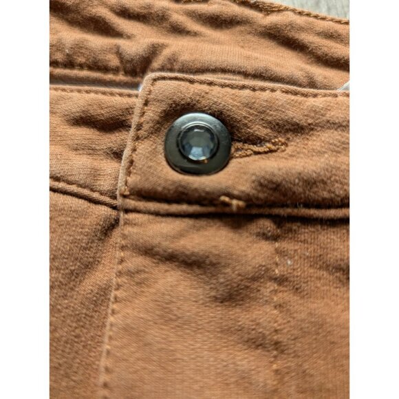 Quacker Factory DreamJeannes Brown Stretch Jeans Rhinestone Heart Size 20W Short - Picture 6 of 8